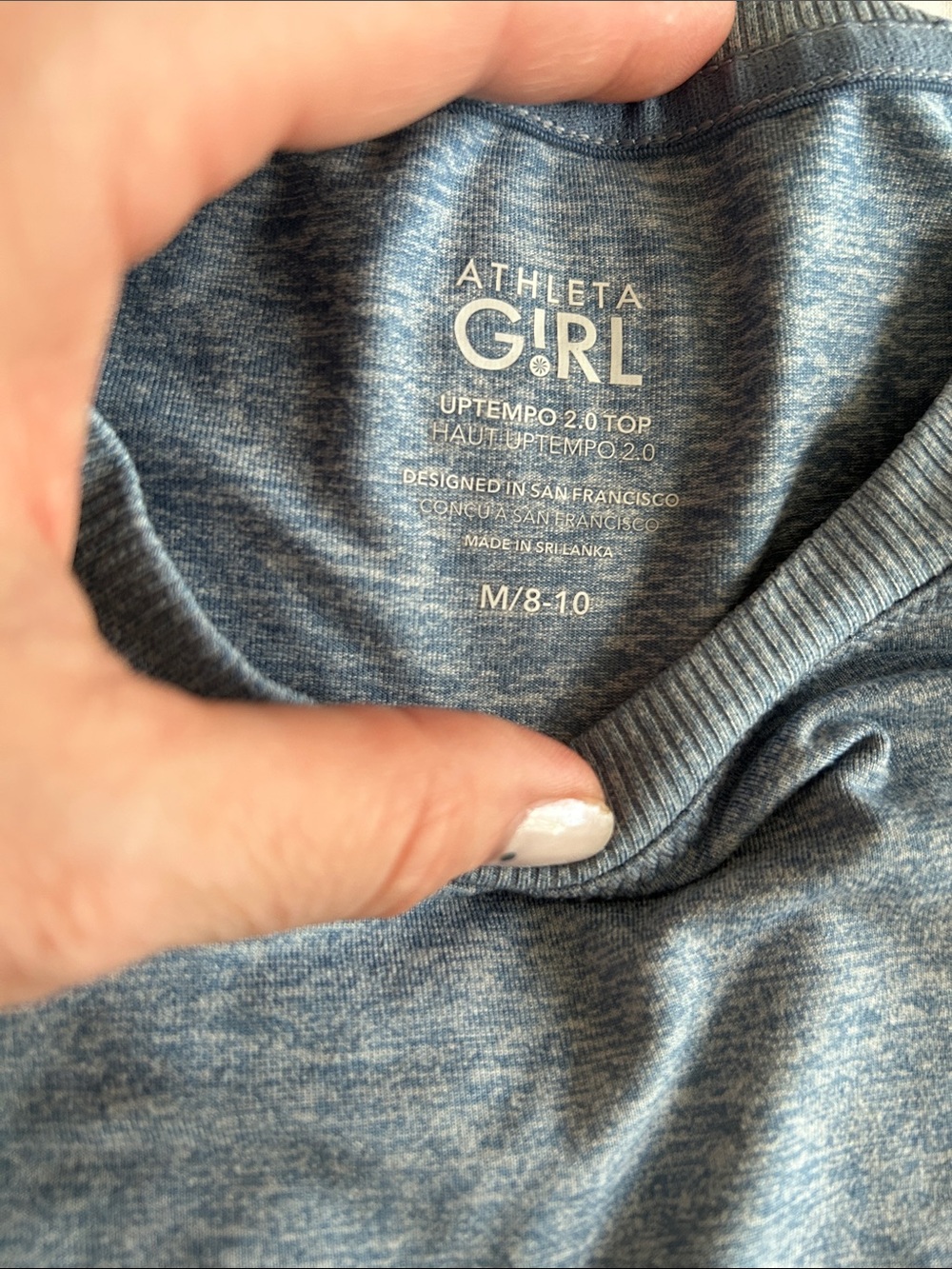 Athleta Girl Uptempo 2.0 Top - Heathered Blue